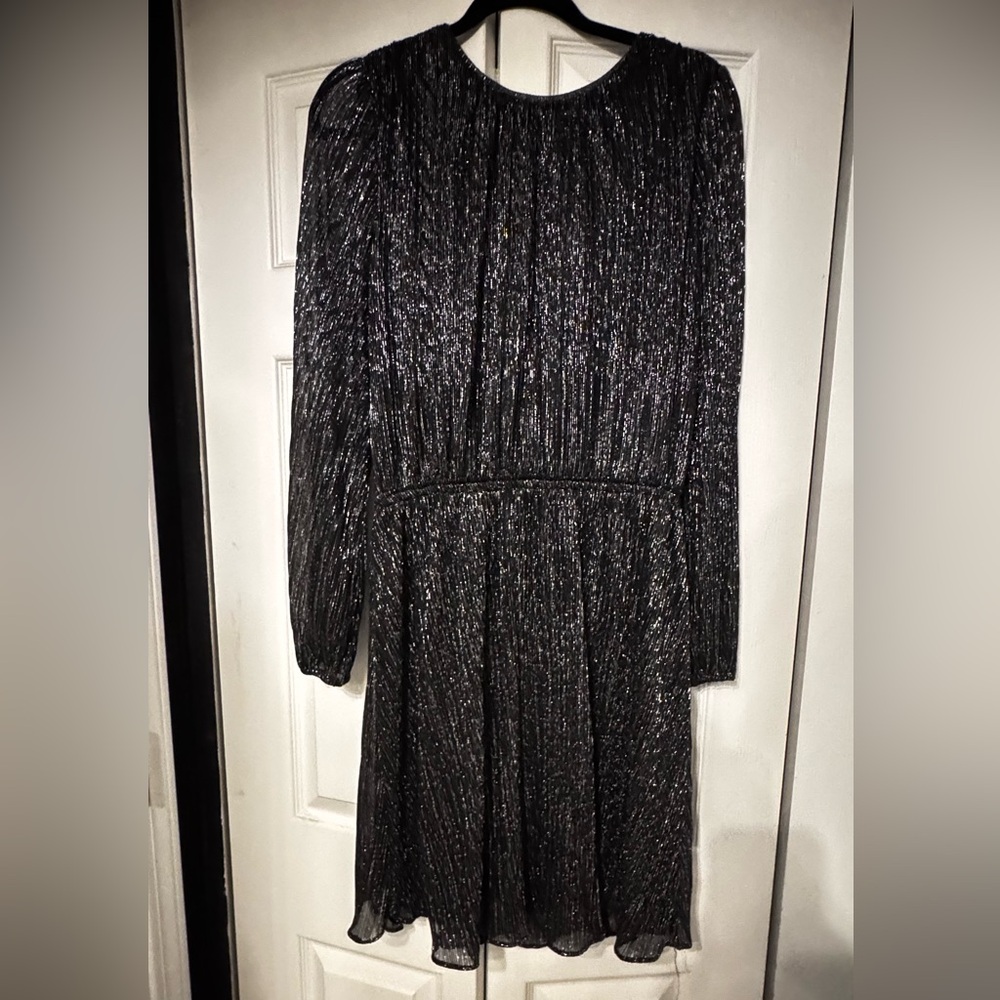 White House Black Market Black and Silver Dress NWT